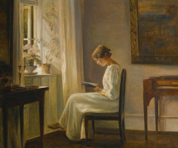 Carl-Hols-e-Interior-with-a-Woman-Reading